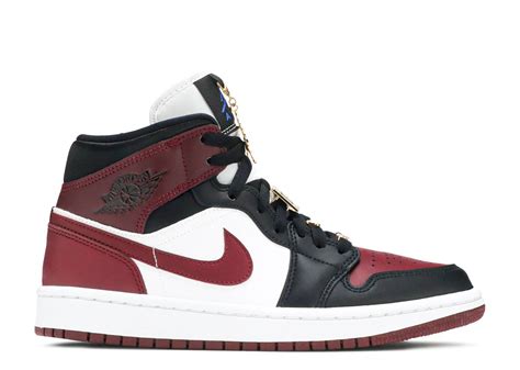 nike air jordan 1 mid black dark beetroot